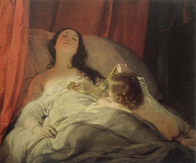Friedrich von Amerling the drowsy one china oil painting image